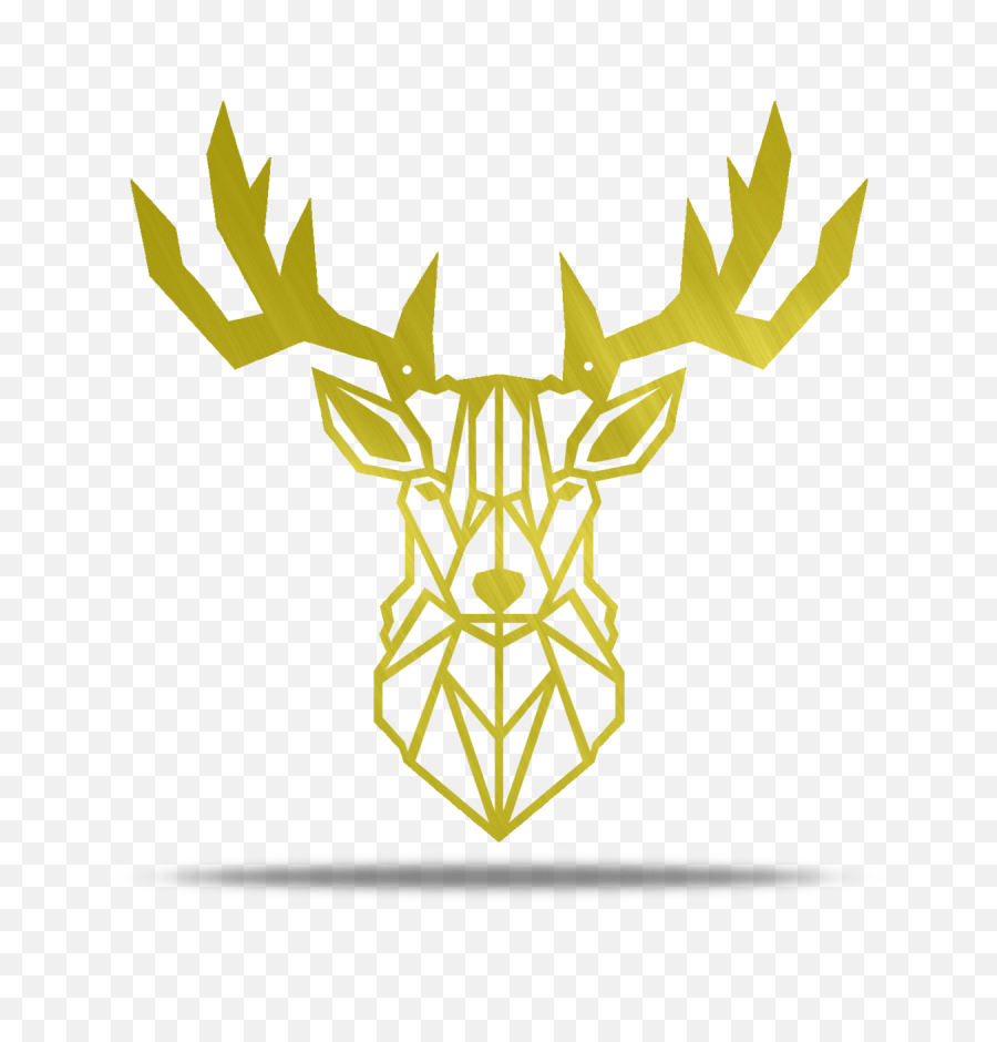 Geometric Deer Metal Wall Art - Geometric Deer Head Png,Deer Head Png
