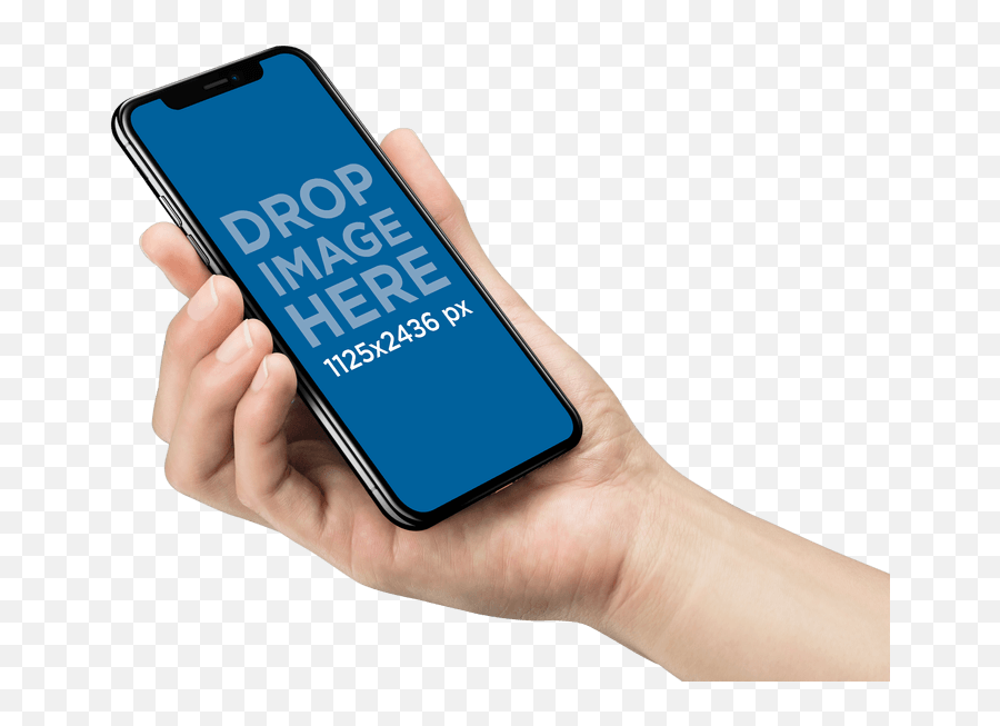 Iphone X Mockup Being Held By A Hand - Iphone X Mockup Gimp Png,Iphone Mockup Png