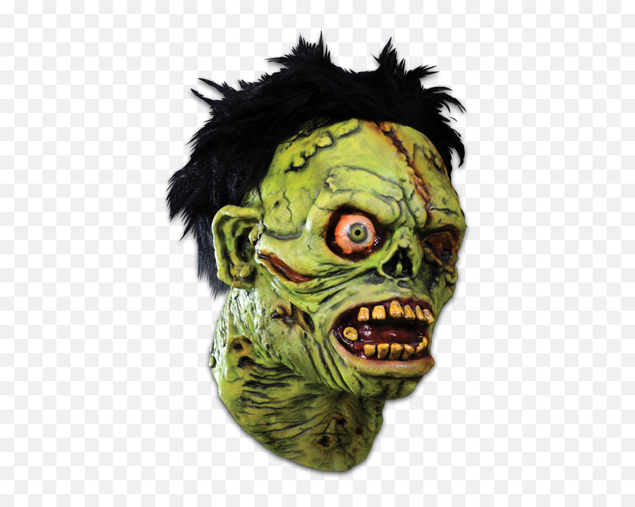 Shock Monster Full Head Halloween Mask Scary Green Zombie - Horror Png,Creepy Eyes Transparent