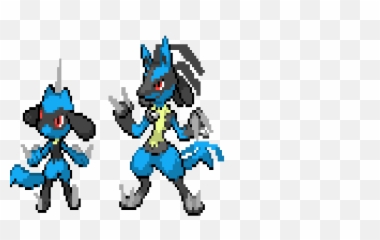 Riolu And Lucario Mega Evolution - Lucario Sprite Png,Lucario Png