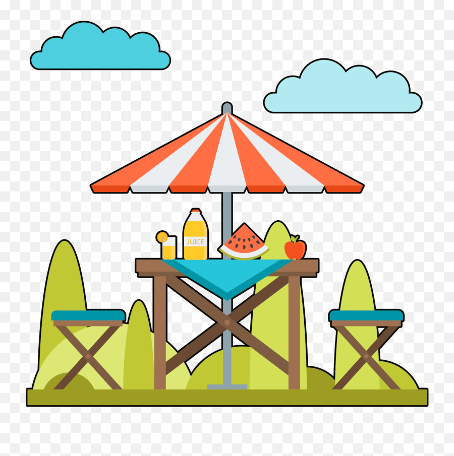 Colored Hand Drawn Picnic Png And Psd - Portable Network Graphics,Picnic Png
