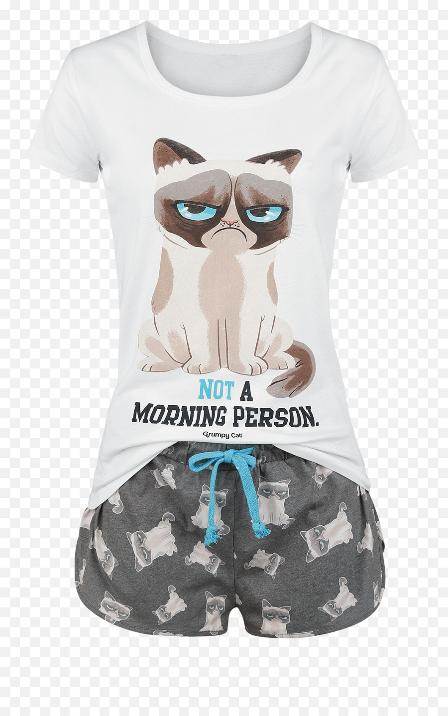 Grumpy Cat - Not A Morning Person Pyjamas Greywhite Grumpy Cat Pyjama Png,Grumpy Cat Png