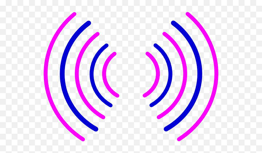 Radio Waves Pink And Blue Clip Art - Vector Radio Wave Graphic Png,Radio Waves Png