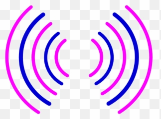 Radio Waves Pink And Blue Clip Art - vector Graphic png