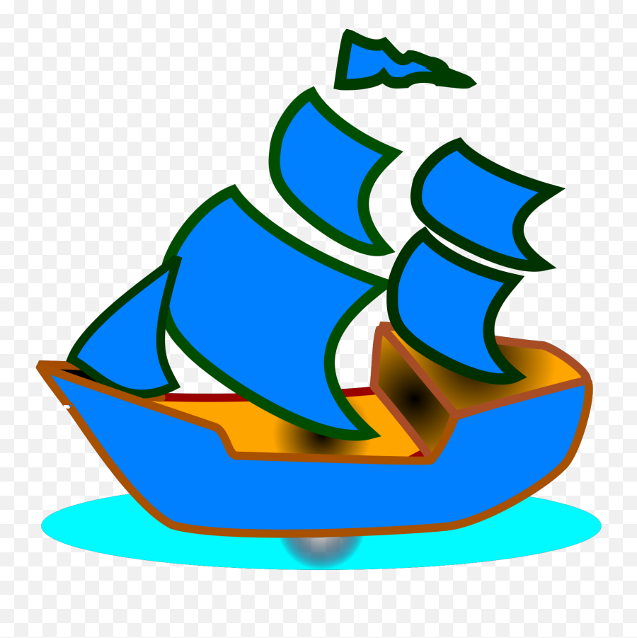 Blue Boat Clip Art - Green Boat Clipart Png,Boat Clipart Png
