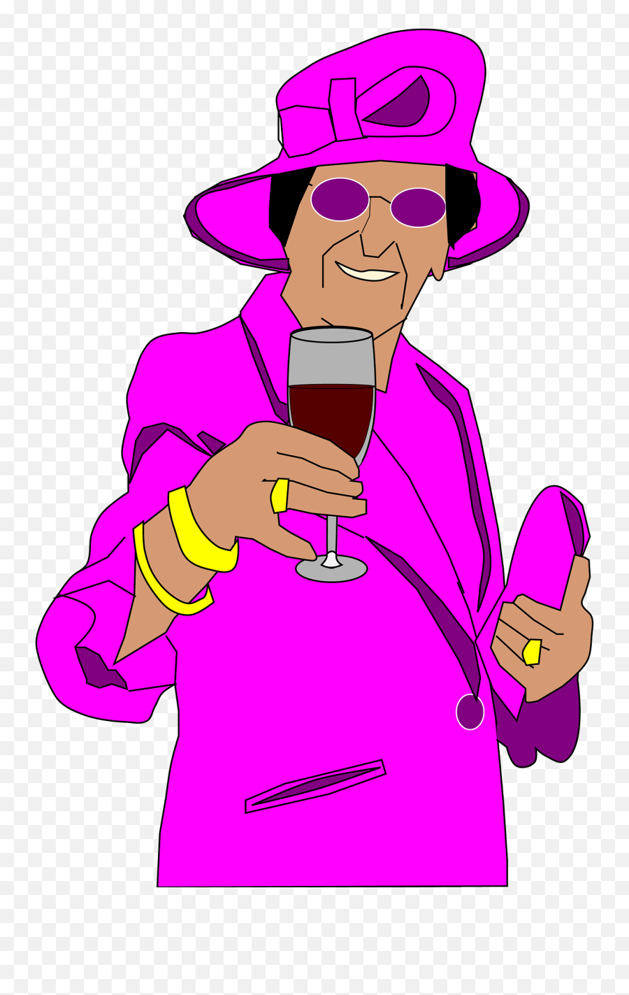Drinking Granny Clipart - Grandma Drinking Wine Clipart Png,Granny Png