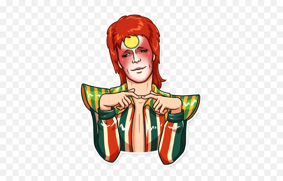 David Bowieu201d Stickers Set For Telegram - Fictional Character Png,David Bowie Transparent