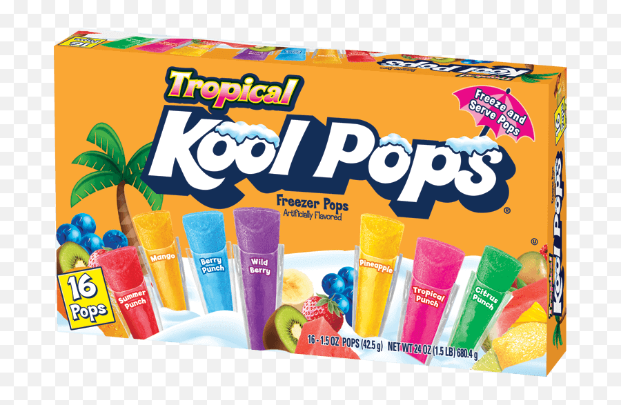 Kool Pops 16ct15oz Tropical - Kool Aid Ice Pop Png,Kool Aid Png