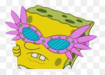 Spongebobmeme Glasses Pink Blue - Stickers De Bob Esponja png