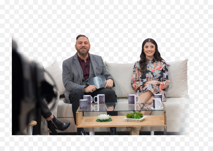 Married Couple Png - Rawad And Marianne On Set Of Sat7 Coffee Table,Married Couple Png