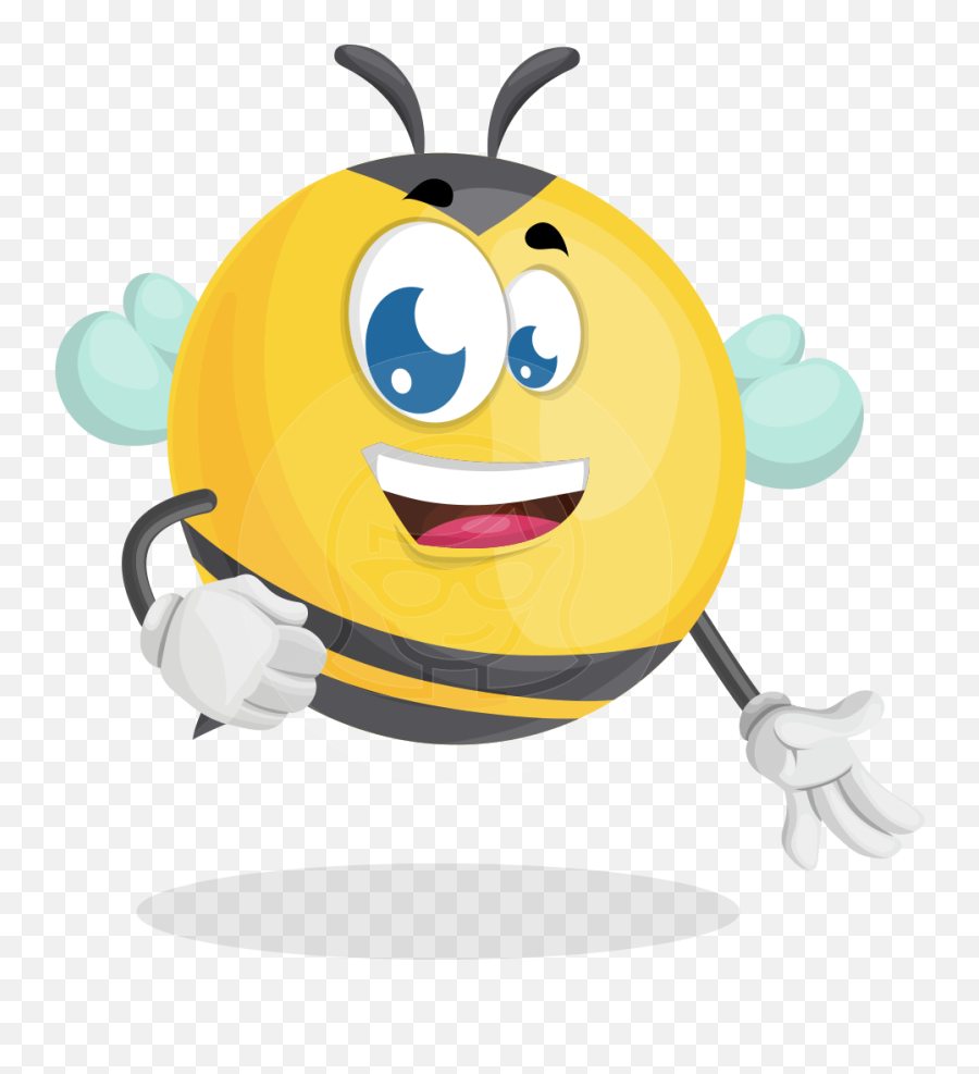 Simple Style Bee Cartoon Vector Character Set Graphicmama - Happy Png,Bee Icon Vector