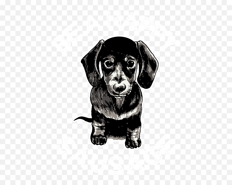 Be A Happy Sausage Dog Funny Dachshund Greeting Card For - Cute Outline Dachshund Drawings Png,Dachshund Icon