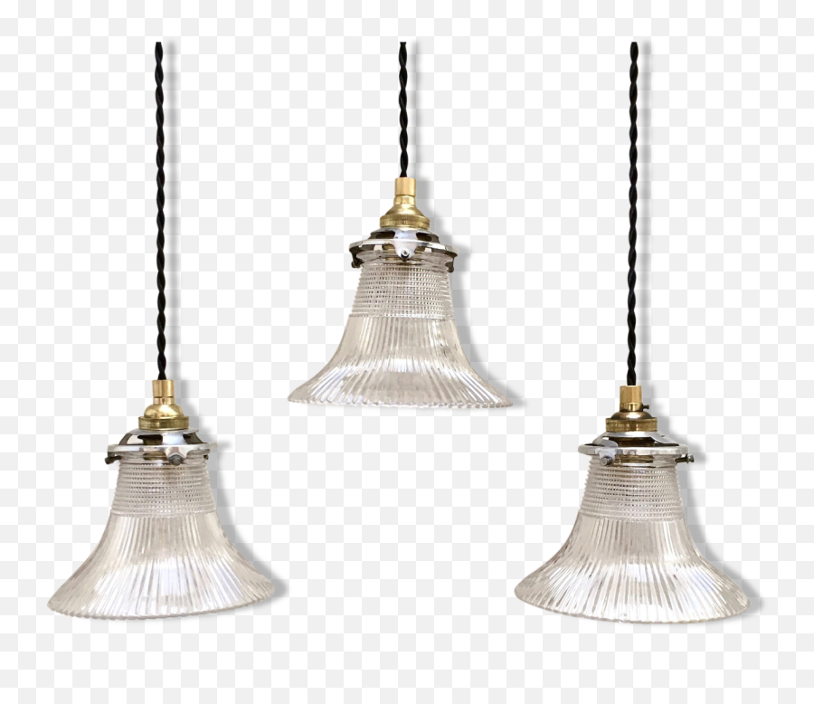 Holophane Pendant Lights Trio Tulip - Glass And Crystal Transparent Good Condition Vintage Bbvs4661 Chandelier Png,Tulip Transparent