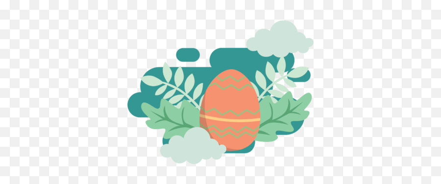 Easter Egg Flat Icon Blue Leaves Graphic By Soe Image - Oval Png,Sunday Icon