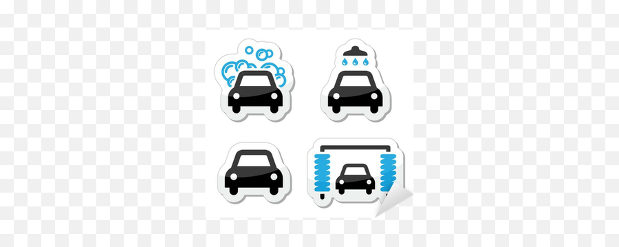 Sticker Car Wash Icons Set - Vector Pixersus Car Wash Icon Vector Png,Car Wash Icon