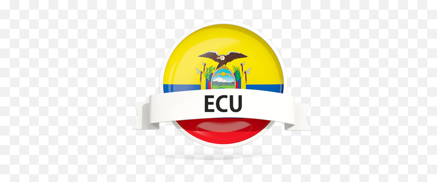 Round Flag With Banner Illustration Of Ecuador - Language Png,Ecu Icon