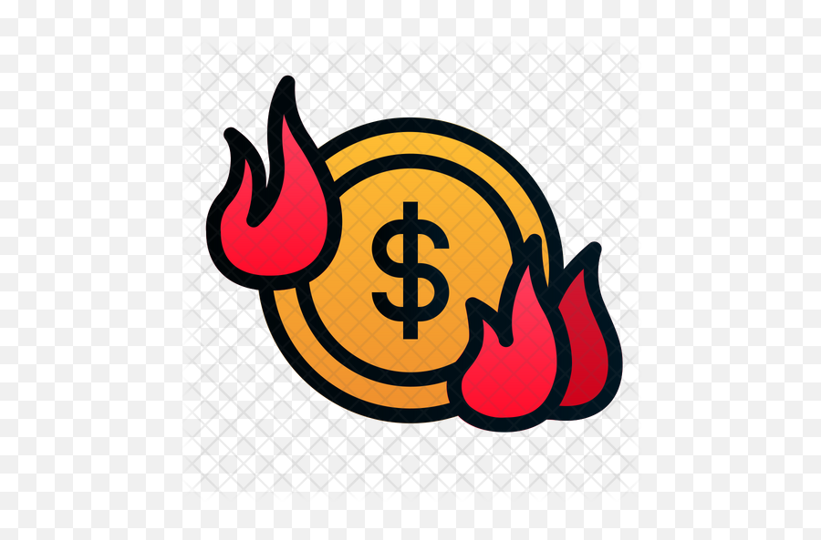 Burn Rate Icon Of Colored Outline Style - Icon Png,Burn Png