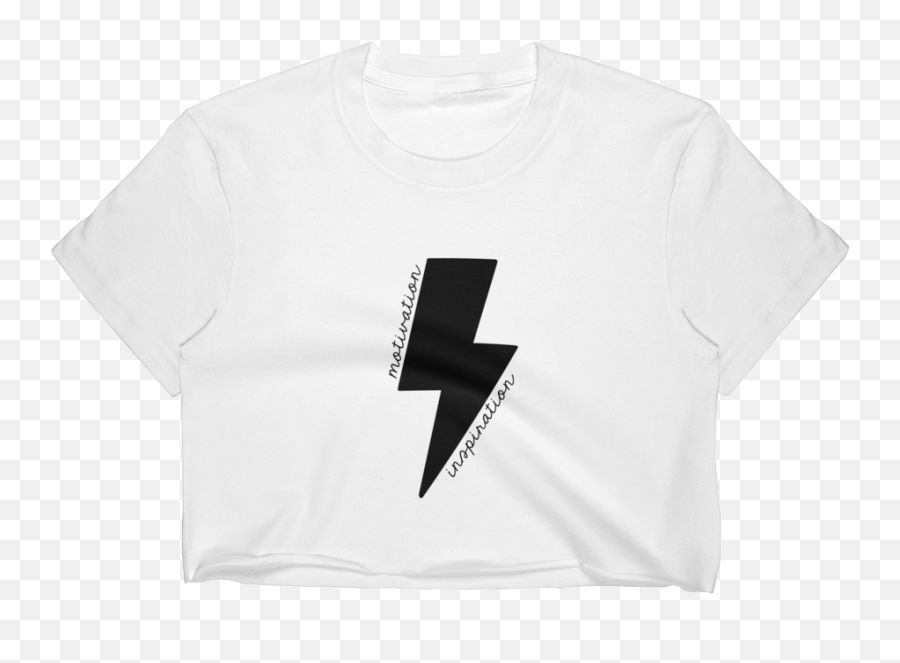 Black Lightning Bolt Motivation Cropped T - Shirt Active Shirt Png,Black Lightning Png