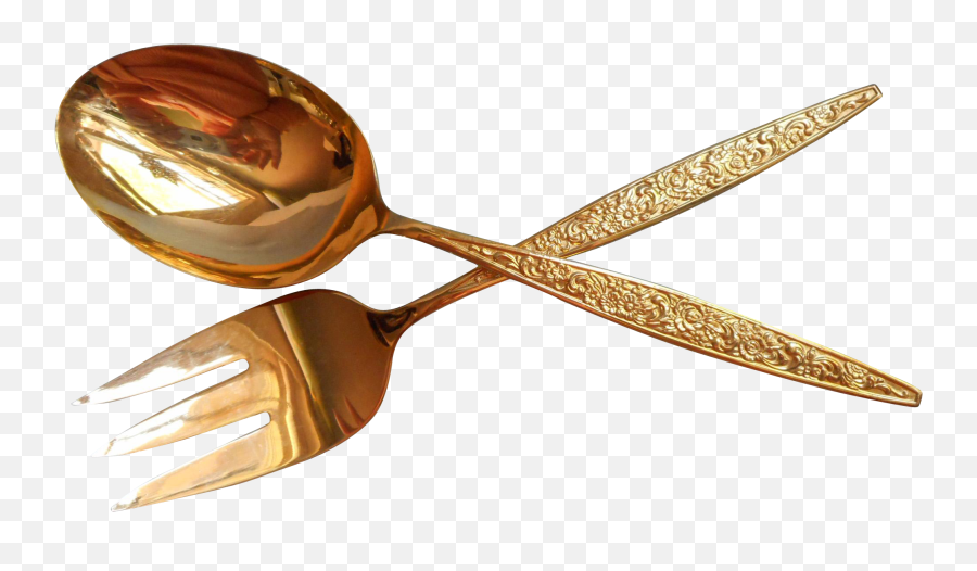 Download Hd Gold Spoon And Fork Png - Spoon And Fork Png,Fork Png