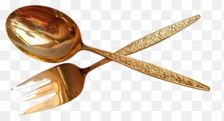 Download Hd Gold Spoon And Fork Png