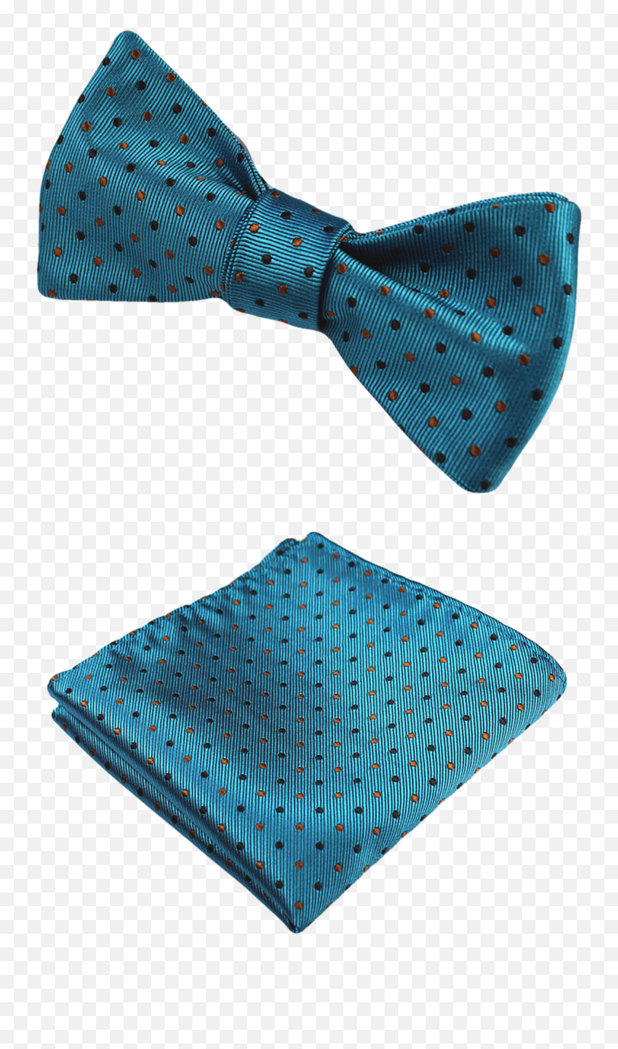 Teal Black U0026 Gold Bow Tie And Pocket Square - Polka Dot Png,Gold Bow Png