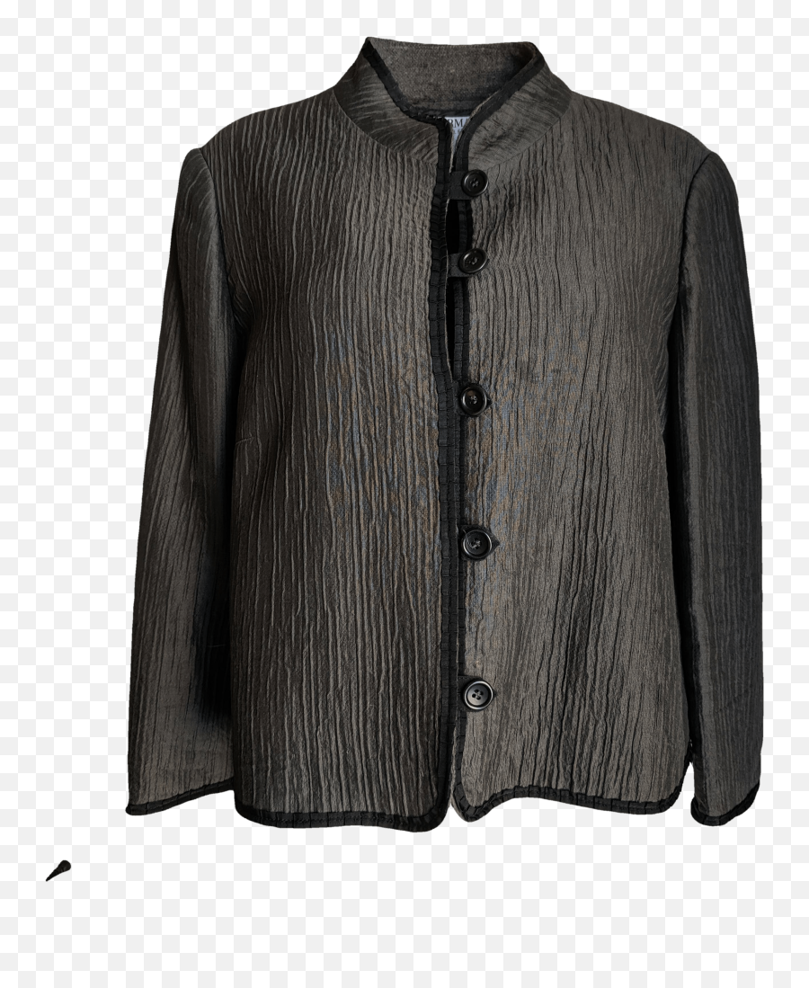 Gray Textured Formal Jacket With Black Ribbon Trim By Armani Collezioni - Cardigan Png,Black Ribbon Png