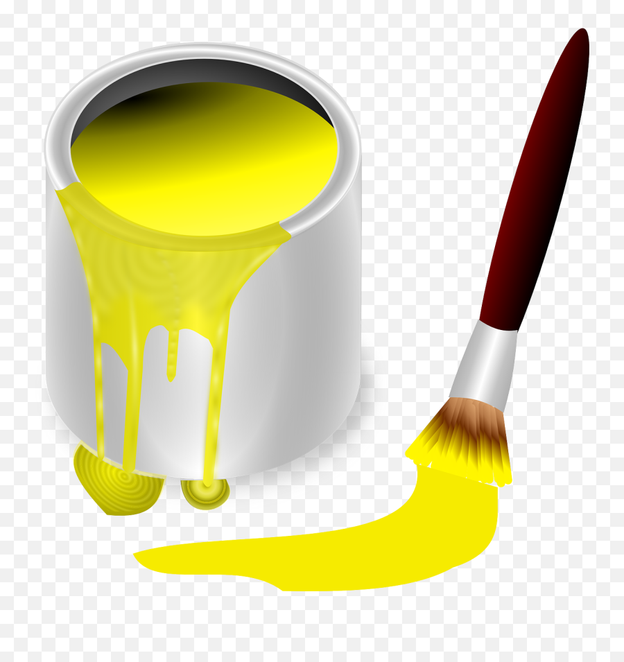 Paint Pot Color - Yellow Paint Brush Clipart Png,Paint Bucket Png
