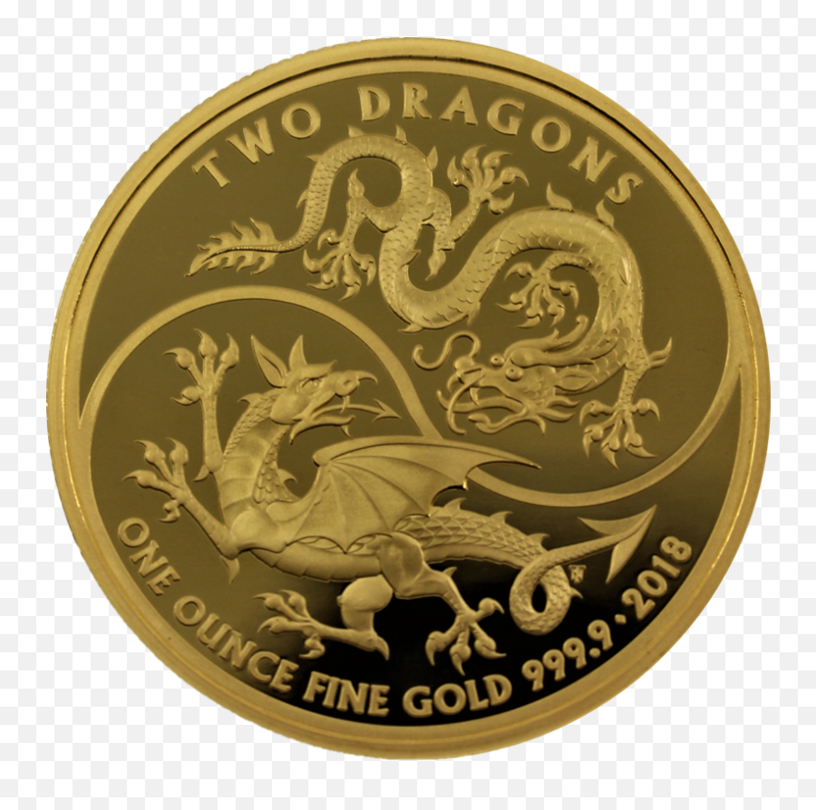2018 1 Oz Great Britain Two Dragons 9999 Gold Proof Coin Png Battlefield 5 Logo