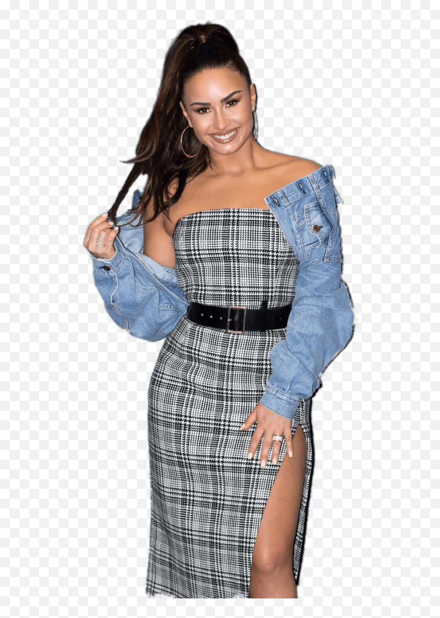 Demi Lovato Black And White Dress - Demi Lovato Transparent Png,Demi Lovato Png