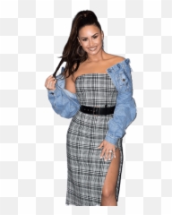 Demi Lovato Black And White Dress - Demi Lovato Transparent Png,Demi Lovato Png