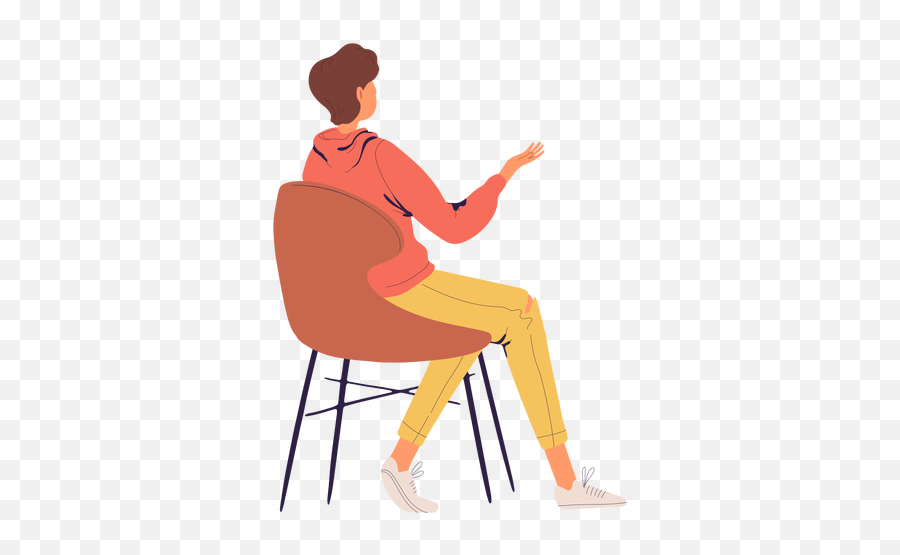 Person Sitting Character From The Back - Transparent Png Imagenes De Una Persona Sentada,Sitting Person Png