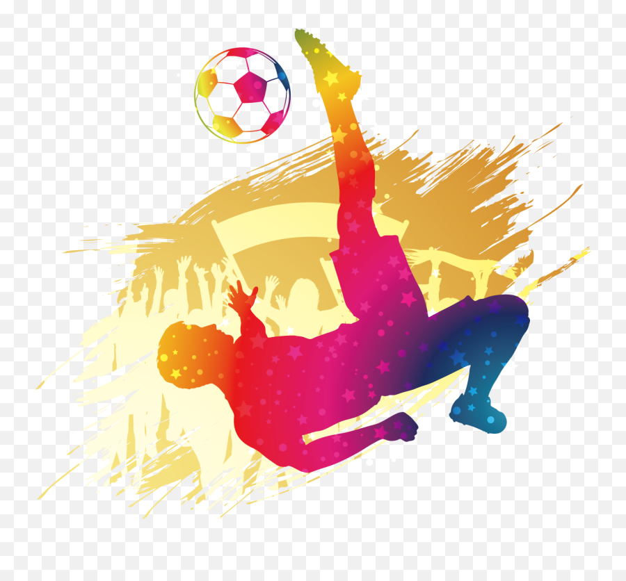 Football Player Silhouette Png Download - Rainbow Silhouette Soccer,Football Player Silhouette Png
