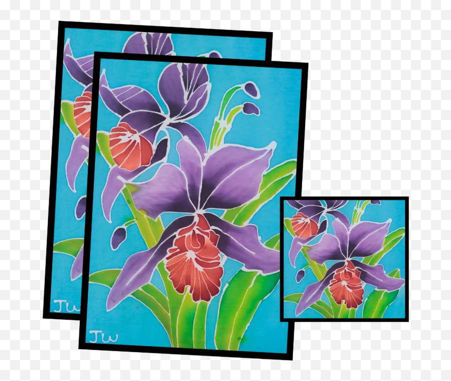 Orchid Flower Png - Batik Placemat Purple Flower Iris Orchid Batik,Iris Flower Png