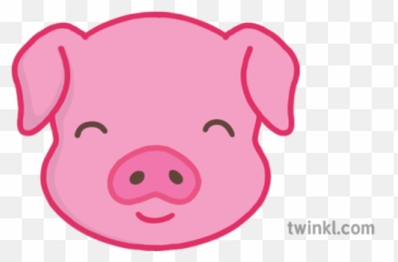 Pig Face Cute Animalsemoji Story Book Differentiated - Saint David Black And White Png,Pig Emoji Png