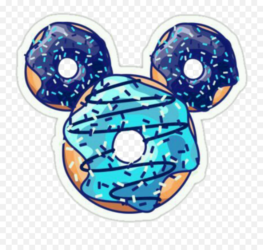 Mickey Disney Food Yummy Sweet Stickers - Mickey Mouse Donut Stickers Png,Tumblr Transparents Blue
