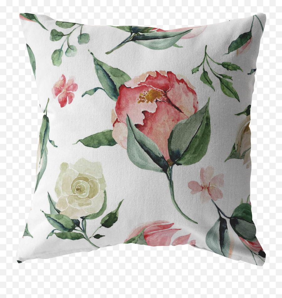 Download Pink Rose Watercolor Throw Pillow Png Image With No - Pillow Png Transparent Background,Pillow Png