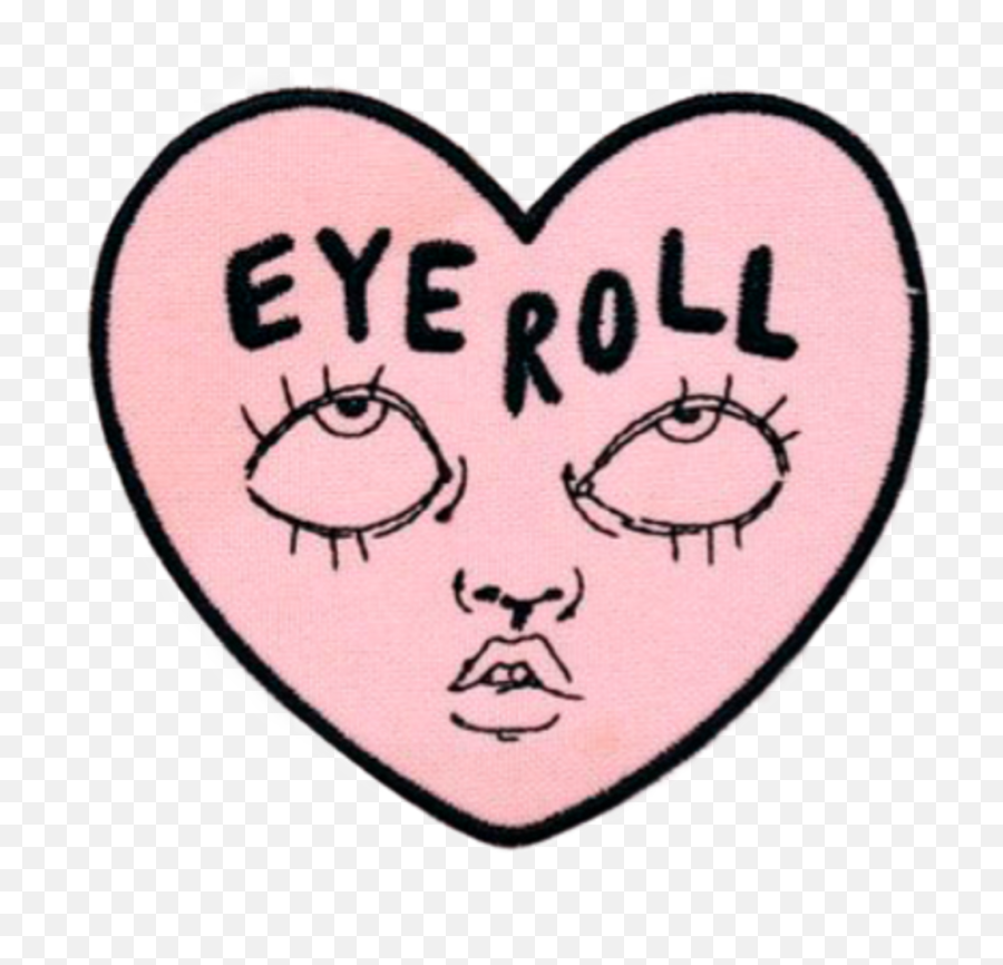 Download Eyeroll Eye Heart Eyes Look Doodle Eyerolling - Pink Drawing Aesthetic Png,Heart Doodle Png