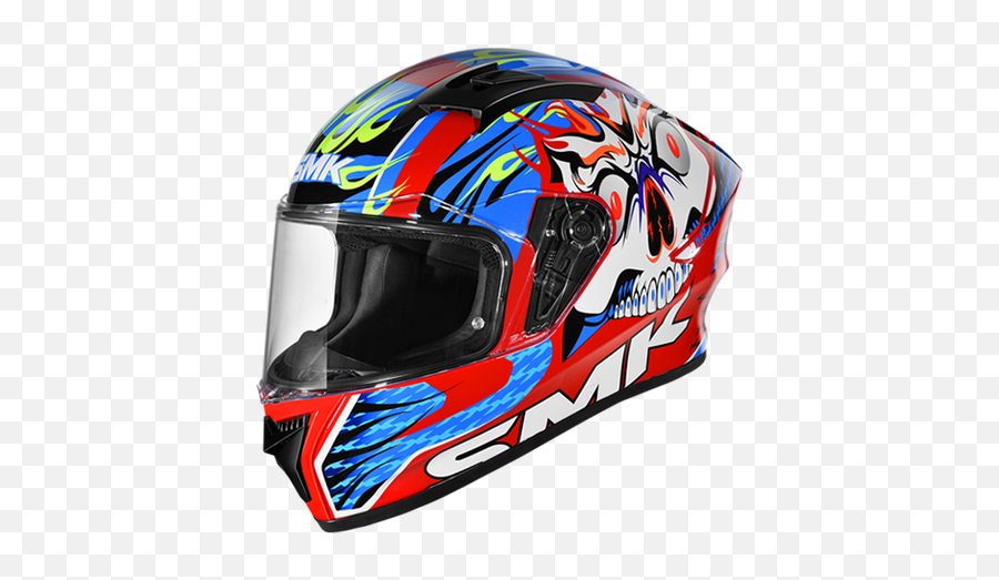 Smk Stellar Skull Red White Blue Gloss Gl315 Helmet - Smk Helmets Png,Blue Icon Helmet