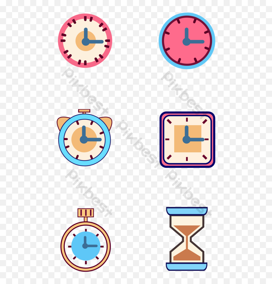 Clock Time Icon Design Element Psd Free Download - Pikbest Png,Circle Time Icon