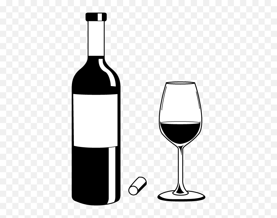 Wine Bottle And Glass Freeuse Library - Alcohol Black And White Png,Wine Bottle Transparent Background