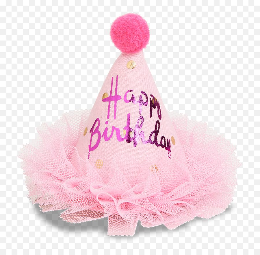Birthday Hat Hair Clip Pink - Party Hat Full Size Png Pink Birthday Hat Png,Birthday Hat Png Transparent