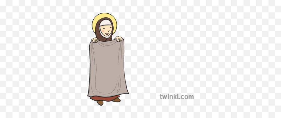 Saint Brigid Holding Her Cloak Illustration - Twinkl Religious Veil Png,Cloak Png