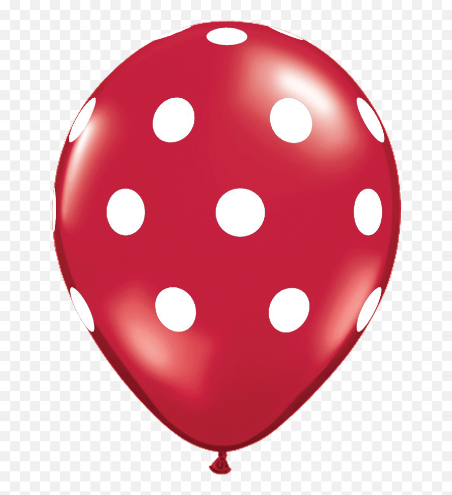11 Jewel Ruby Red Polka Dot Balloon - 6 Pack White Polka Dot Balloons Png,Balloon Transparent