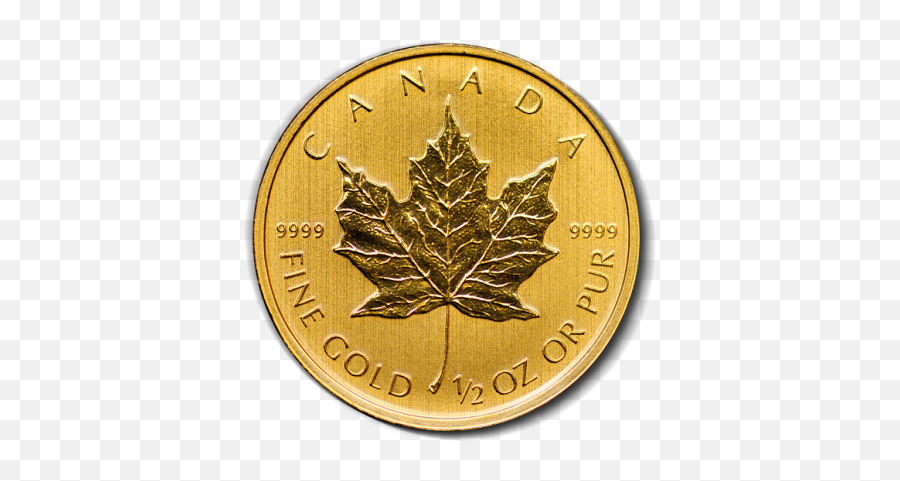 12 Oz Canadian Gold Maple Leaf Random Year - Canadian Canadian Coins Png,Canadian Leaf Png