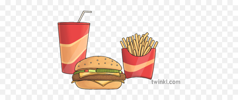 Fast Food Illustration - Hamburger Bun Png,Junk Food Png