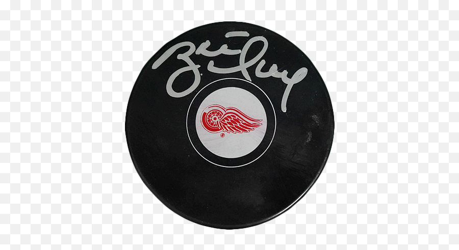 Brett Hull Autographed Detroit Red Wings Silver Signature Hockey Puck Jsa - Detroit Red Wings Png,Detroit Red Wings Logo Png