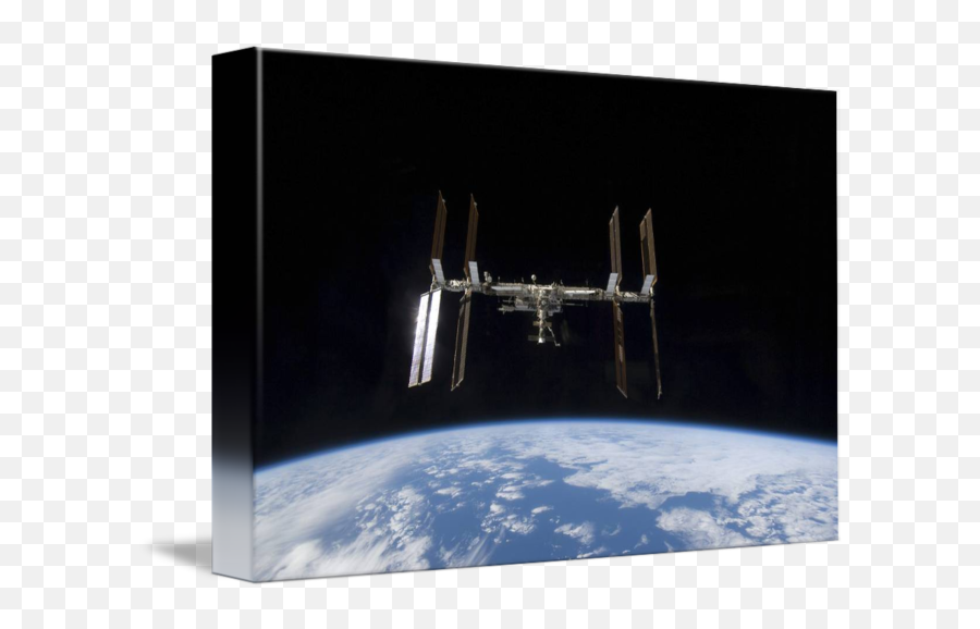 International Space Station In Orbit Over Earth By Stocktrek Images - Vertical Png,Space Station Png
