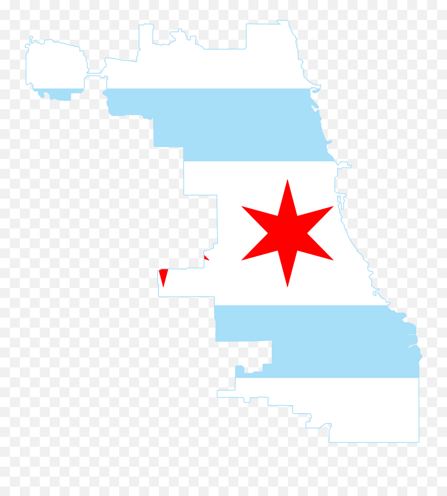 Flag Map Of Chicago - Chicago Map Png,Chicago Png