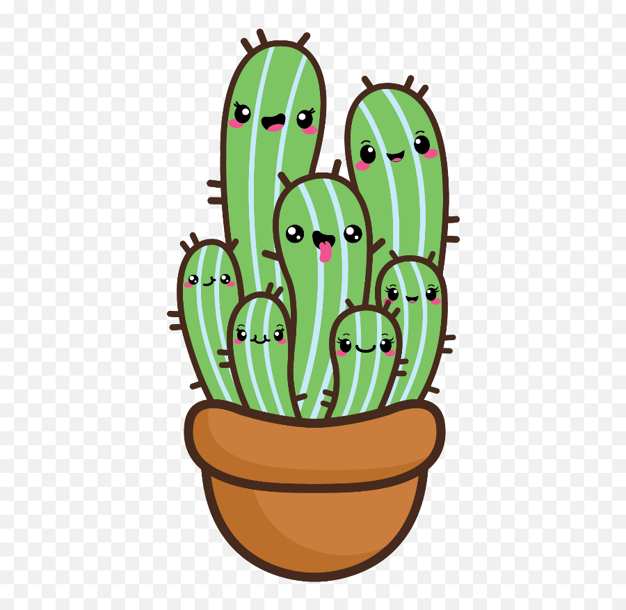 Kawaii Cactus Stickers Messages Sticker - Kawaii Cactus Png,Tumblr Cactus Png