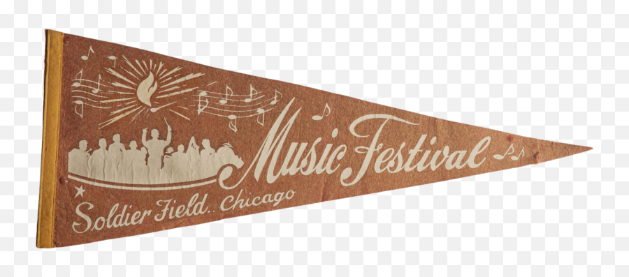 Vintage Musical Festival Chicago Felt Flag Pennant - Skyline Png,Chicago Flag Png